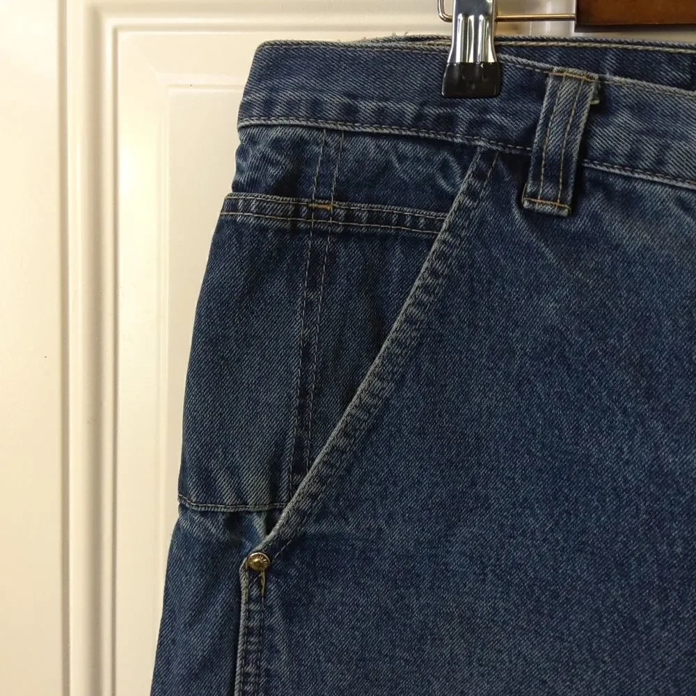 Evolution blue denim seven pocket carpenter shorts